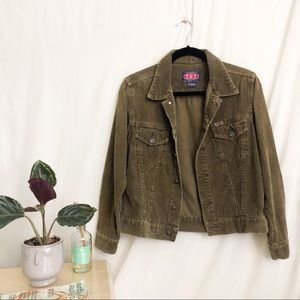 Tbj Olive Green Brown Corduroy Jacket 